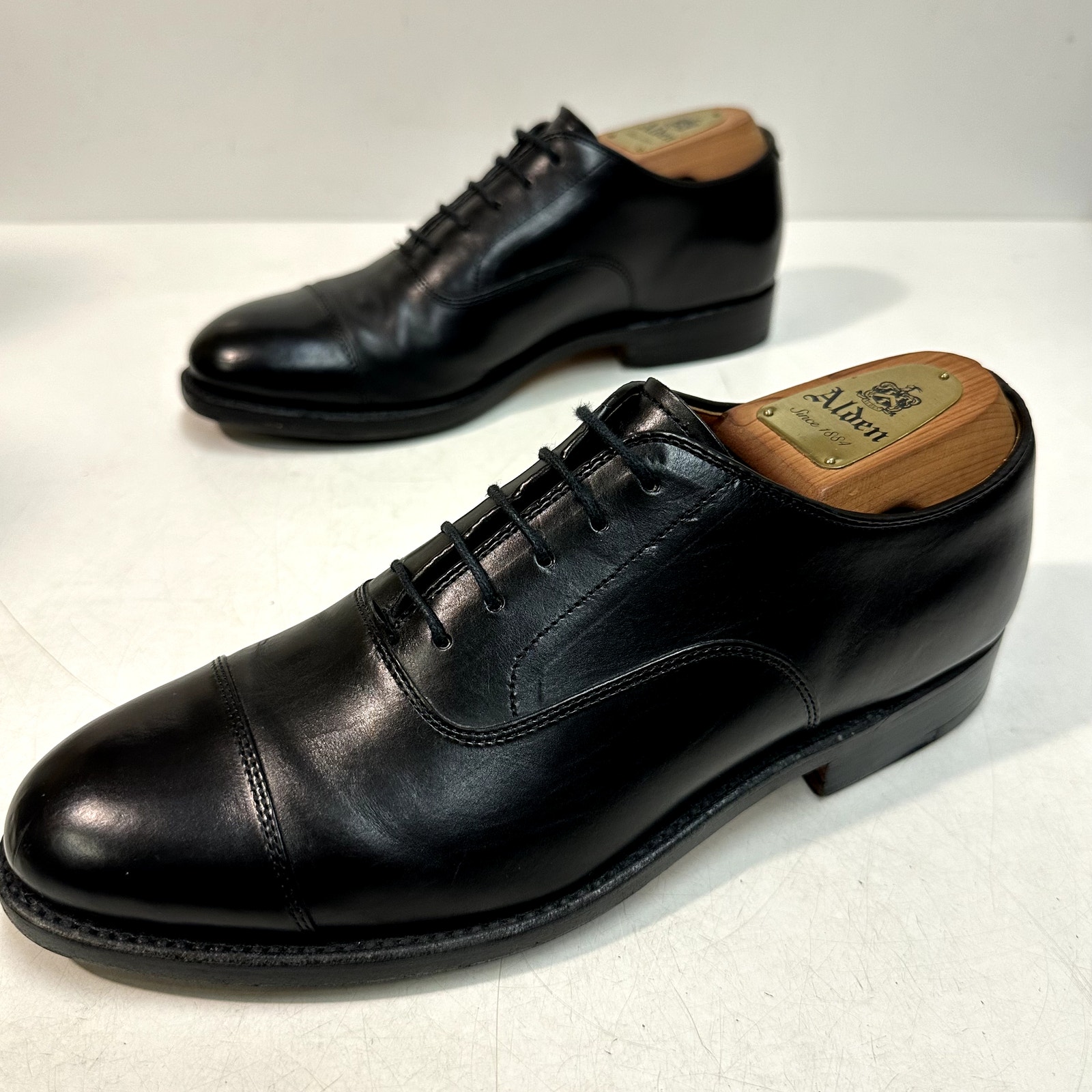 Fully Resoled Grant Stone X J. Crew Black Cap Toe Oxford Bench Made Euc 7 D — image 6 of 8